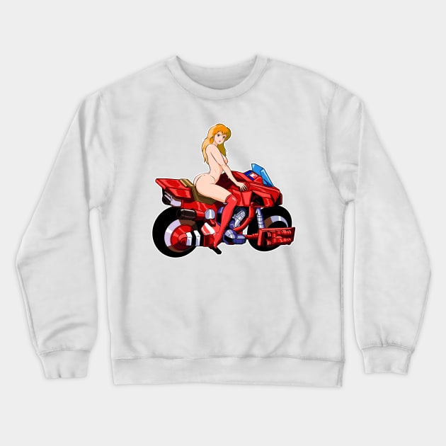 GirlBike Crewneck Sweatshirt by Robotech/Macross and Anime design's